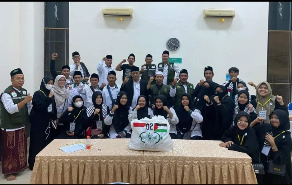 KOMPAK: Jajaran pengurus LAZISNU Kota Tarakan saat sesi foto bersama usai menggelar kegiatan penggalangan dana untuk Gaza Palestina belum lama ini.