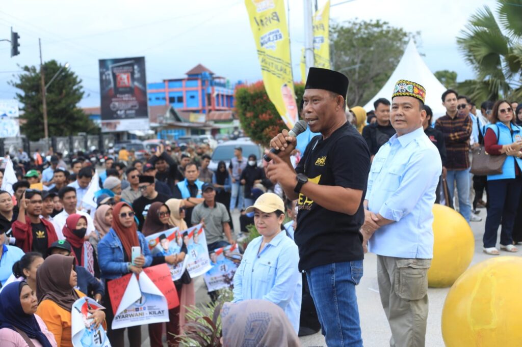 BANJIR DUKUNGAN: Pasangan Calon Bupati dan Wakil Bupati nomor urut 1 Syarwani-Kilat (SiAP) banjir dukungan dari berbagai penjuru Bulungan termasuk kalangan anak muda dari 10 kecamatan.