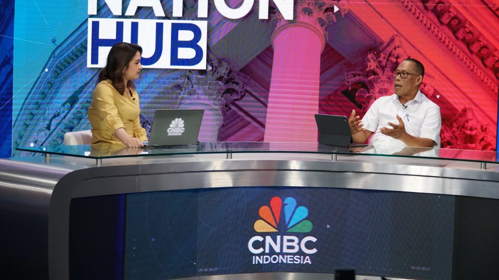 Bupati Bulungan Syarwani saat menjadi narasumber di program Nation Hub CNBC Indonesia di Jakarta Kamis (22/5/25).