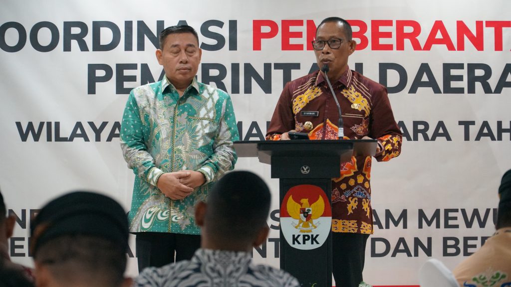 RAPAT KOORDINASI: Bupati Bulungan Syarwani, S.Pd.M.Si didampingi Ketua DPRD Bulungan Riyanto, S.Sos saat menghadiri Rapat Koordinasi dengan Komisi Pemberantasan Korupsi (KPK) Republik Indonesia di Gedung Merah Putih, Jakarta, Rabu (16/7/25)