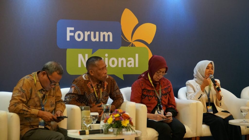 PEMBICARA: Saat menjadi salah satu pembicara pada Forum Nasional Pekan Iklim 2025 bertempat di Prime Plaza Hotel Sanur, Bali, Senin (25/8/25).