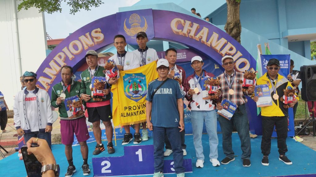 Cabor Tenis Lapangan Kaltara Raih Emas Pornas Korpri XVII 2025 di Palembang